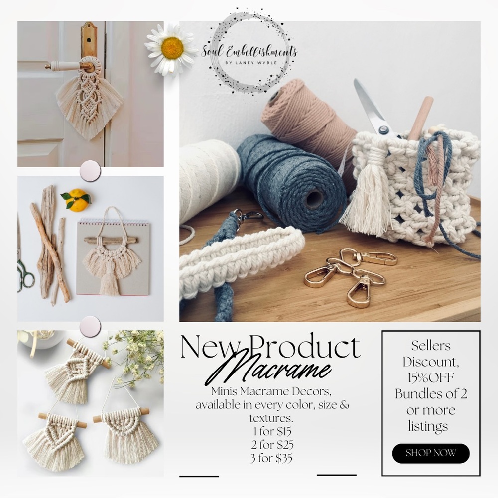 🆕Soul Embellishment’s Uniquely Handcrafted♥️_Shaded Macrame Designs Every Color